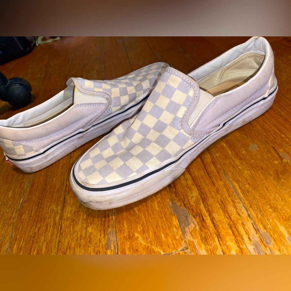 Blue checkered vans size 9